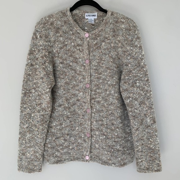 Alfred Dunner Sweaters - Alfred Dunner cardigan sweater mohair blend long sleeves popcorn knit size S